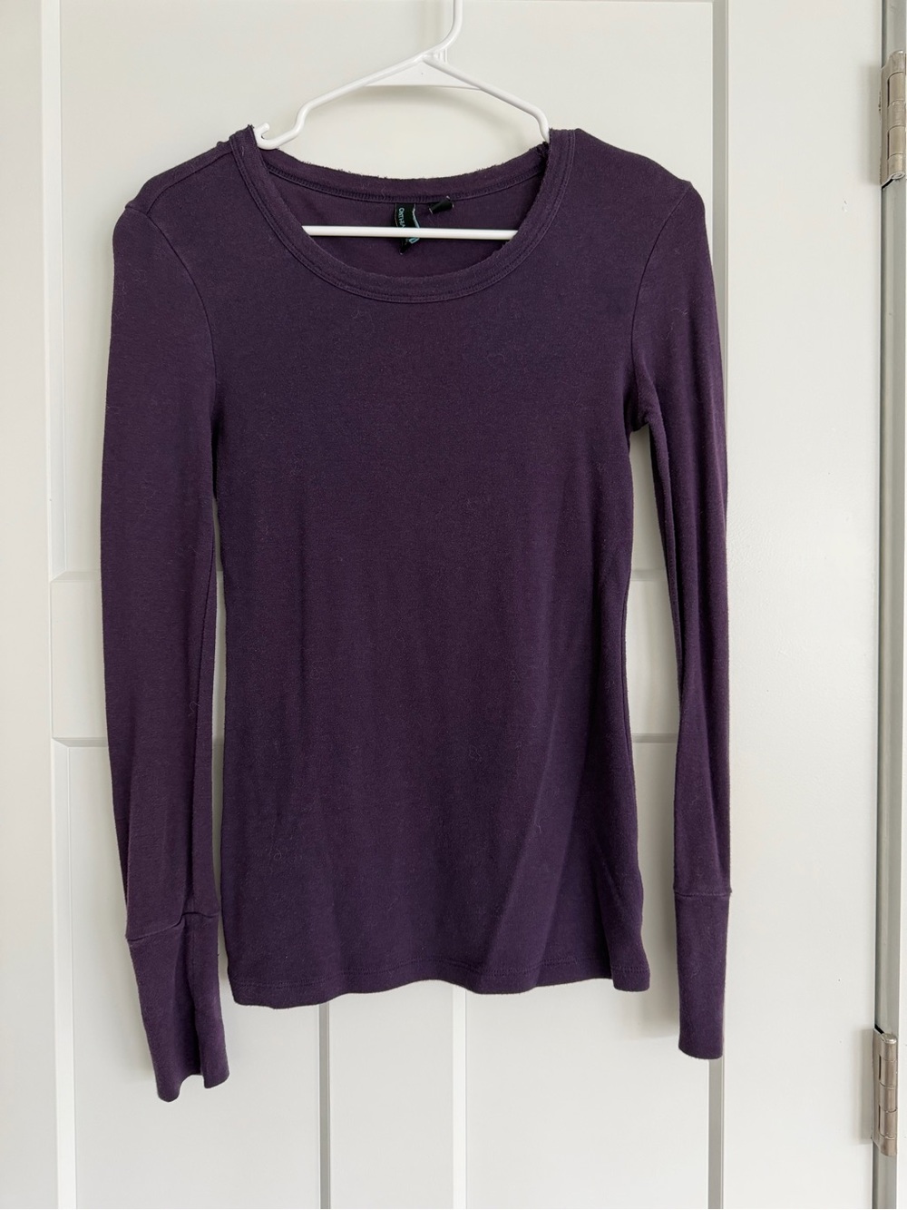 Cynthia Rowley Long-Sleeve Crew Neck Top in Plum